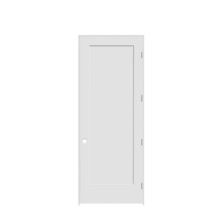 Codel Doors 30" x 96" x 1-3/8" Primed 1-Panel Interior Shaker 4-9/16" LH Prehung Door with Satin Nickel Hinges 2680pri8401LH154916